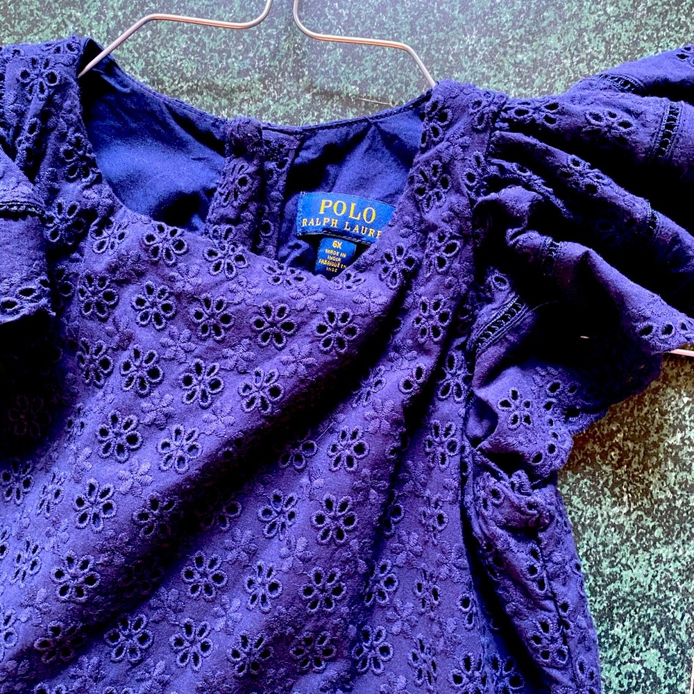 Navy Blue Girls Ralph Lauren Polo Dress
